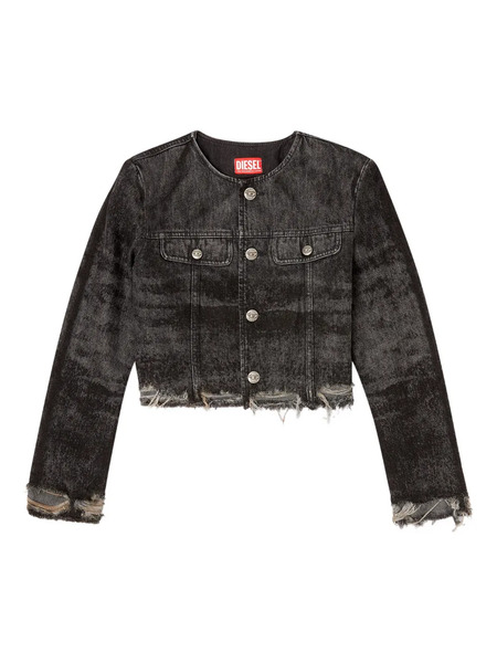  Diesel Frayed-hem Denim Jacket - Grey 