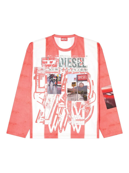  Diesel Graphic-print Long-sleeved T-shirt - Red 