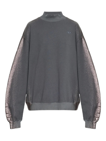  Diesel High-neck Shimmering-sleeves Sweater - Grey 
