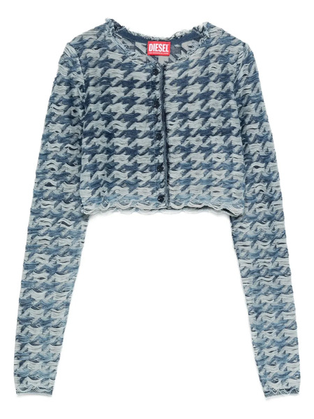  Diesel Houndstooth-pattern Cardigan - Blue 