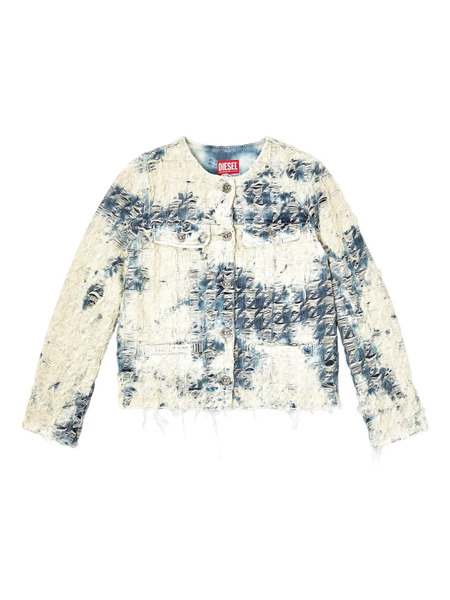  Diesel Houndstooth-weave Denim Jacket - White 