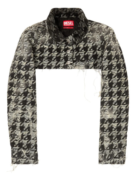  Diesel Houndstooth-weave Denim Shrug - Black 