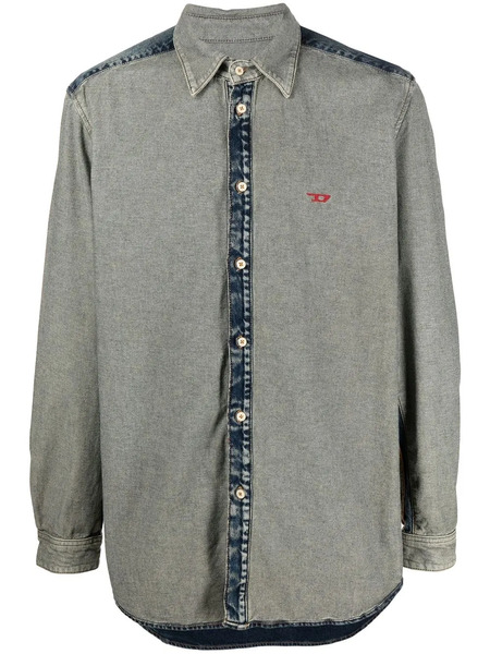  Diesel Inside-out Effect Denim Shirt - Blue 