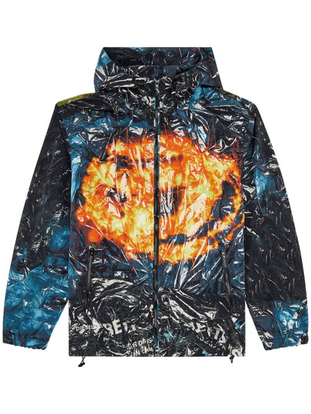  Diesel J-warrett-poster Hooded Jacket - Blue 