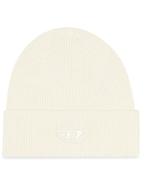  Diesel K-coder Fully-b Ribbed Beanie - White 