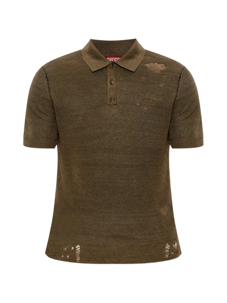  Diesel K-danny Distressed Polo Shirt - Brown 