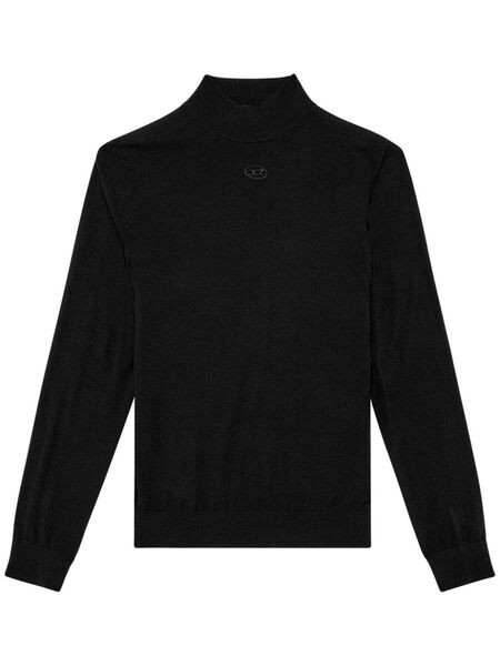  Diesel K-gil Logo-embroidered Wool Jumper - Black 