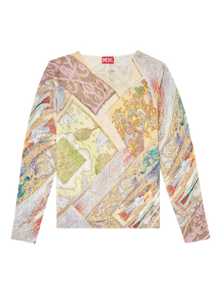  Diesel K-renton Printed Long-sleeve Top - Neutrals 