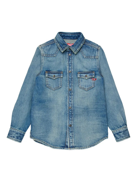  Diesel Kids Buttoned Pocket Ceko Shirt - Blue 