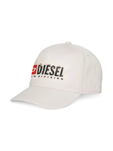  Diesel Kids Distressed-effect Logo-print Cotton Cap - Neutrals 