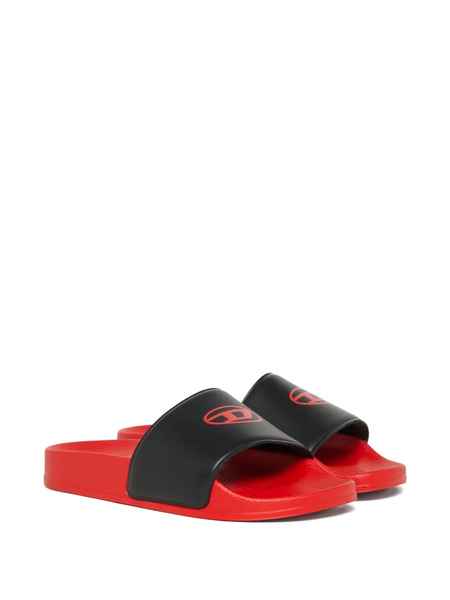  Diesel Kids Embossed-logo Slides - Red 