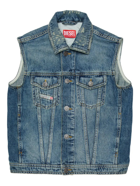  Diesel Kids Jnhill-over-sm Buttoned Sleeveless Gilet - Blue 