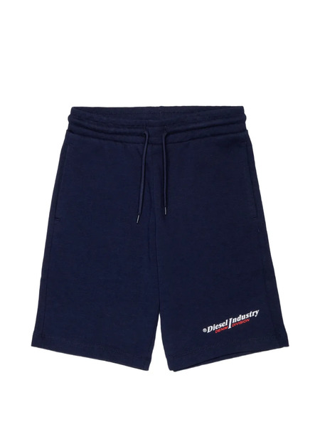  Diesel Kids Logo Drawstring Casual Shorts - Blue 