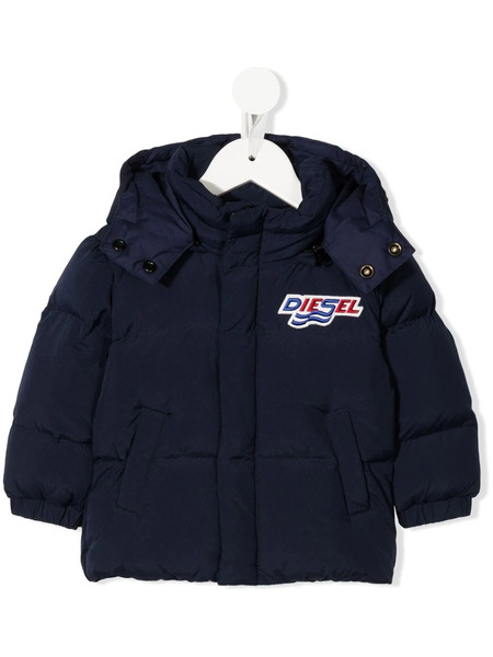  Diesel Kids Logo-patch Puffer Jacket - Blue 