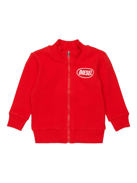  Diesel Kids Printed-logo Full-zip Sweatshirt - Red 