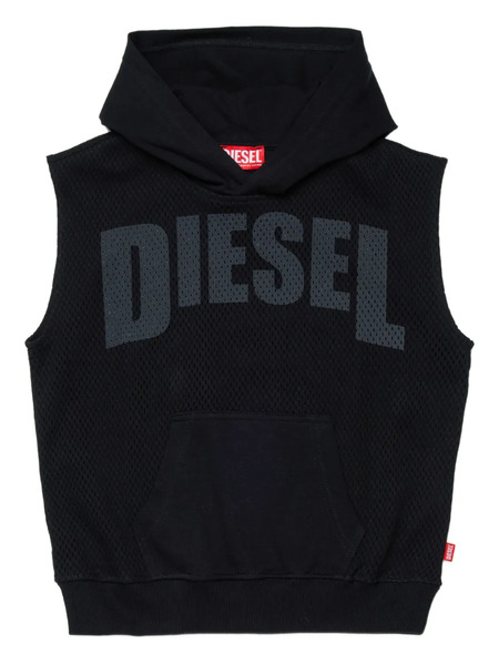  Diesel Kids Smesh Over Sleeveless Hoodie - Black 