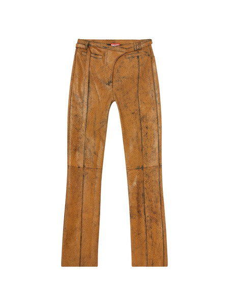  Diesel L-croc Leather Trousers - Brown 