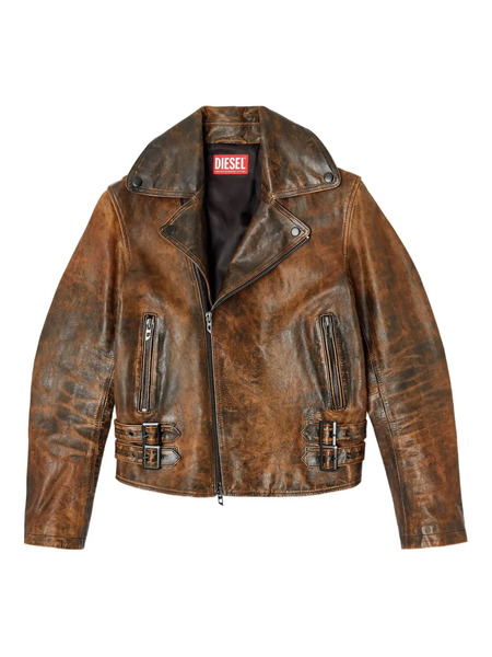  Diesel L-eon Leather Jacket - Brown 