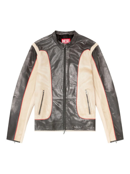 Diesel L-evert Leather Biker Jacket - Neutrals 