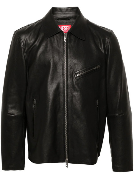  Diesel L-korn Leather Jacket - Black 