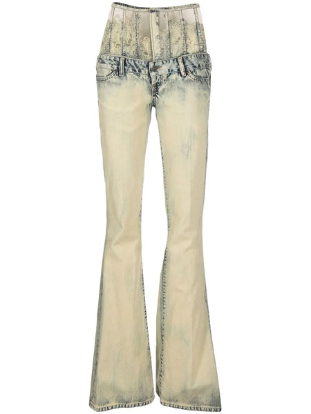  Diesel Lace-high-waist Flared Jeans - Neutrals 