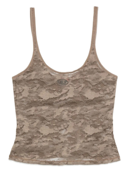  Diesel Lace-panelled Top - Brown 