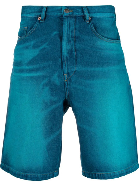  Diesel Lasered-effect Denim Shorts - Blue 