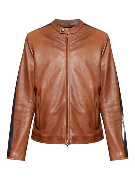 Diesel Leather Panelled Jacket - Brown 
