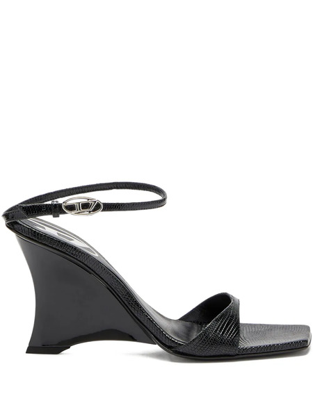  Diesel Lizard-effect Sandals - Black 
