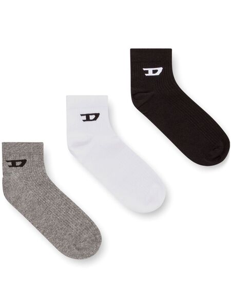  Diesel Logo Ankle Socks - Black 