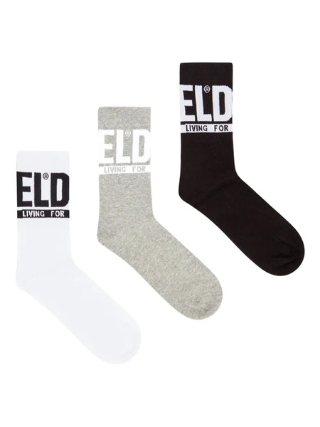  Diesel Logo-detail Socks (pack Of Three) - Black 