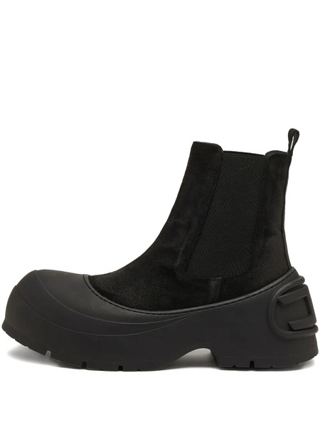  Diesel Logo-detail Toe-cap Boots - Black 