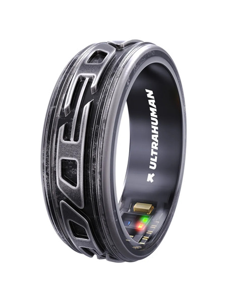  Diesel Logo-embossed Smart Ring - Grey 