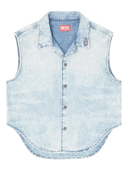  Diesel Logo-embroidered Denim Vest - Blue 