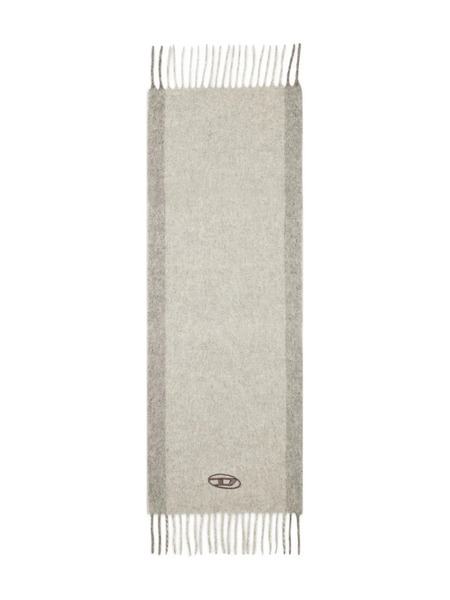  Diesel Logo-embroidery Fringed-edge Scarf - Neutrals 
