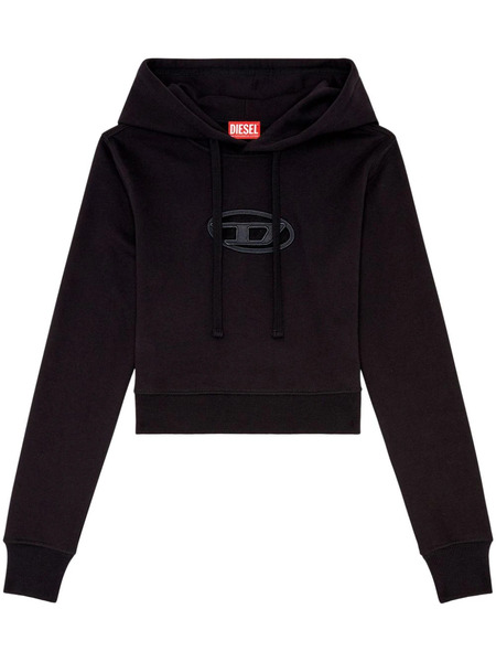  Diesel Logo-patch Drawstring Hoodie - Black 