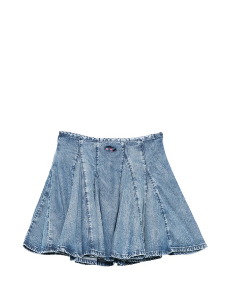  Diesel Logo-patch Pleated Mini Skirt - Blue 