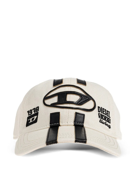  Diesel Logo-patch Stripe Baseball Cap - Neutrals 