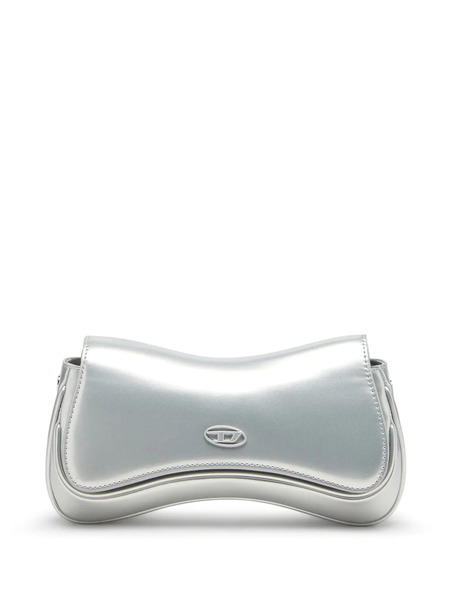  Diesel Logo-plaque Clutch Bag - Silver 