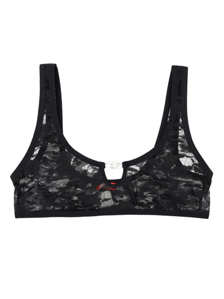  Diesel Logo-plaque Lace Bralette - Black 