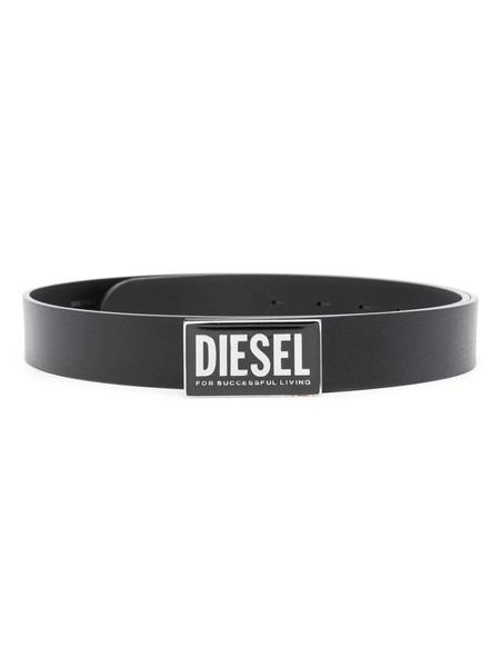  Diesel Logo-plaque Leather Belt - Black 