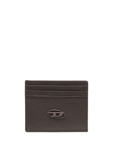  Diesel Logo-plaque Leather Card Holder - Brown 