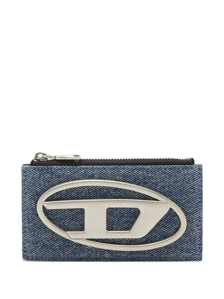  Diesel Logo Zip Card Holder - Blue 