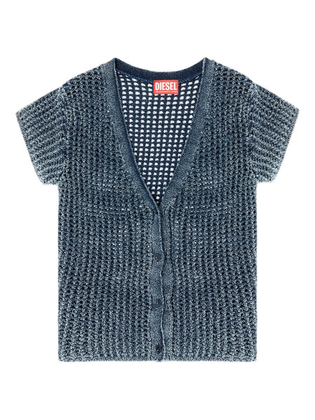  Diesel M-rez Knitted Button-up Cardigan - Blue 