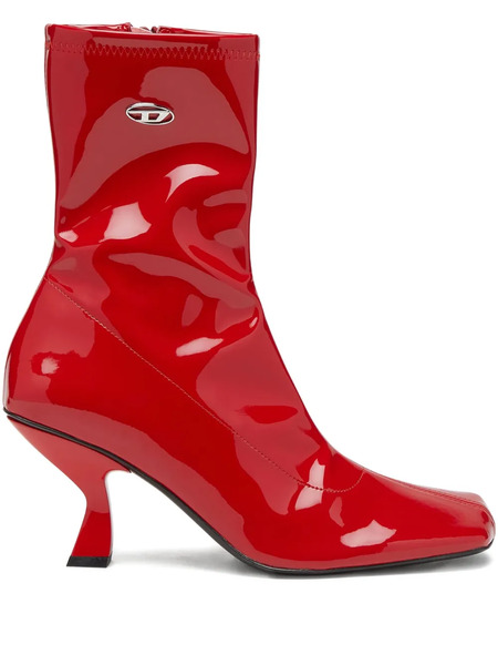  Diesel 75mm Amber Logo-plaque Ankle Boots - Red 