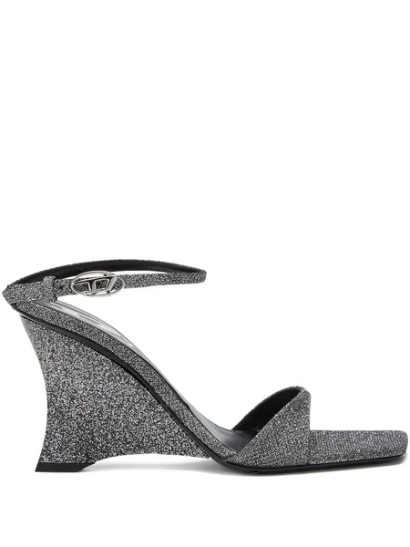  Diesel 90mm D-amber Wedge Sandals - Grey 