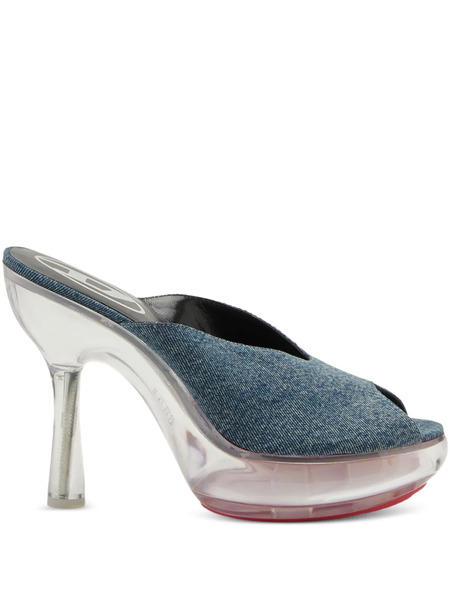  Diesel 120mm D-lake Denim Platform Sandals - Blue 