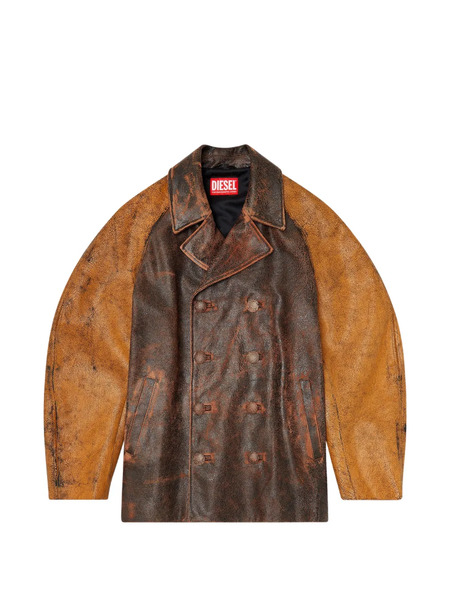  Diesel Nahun Leather Jacket - Brown 