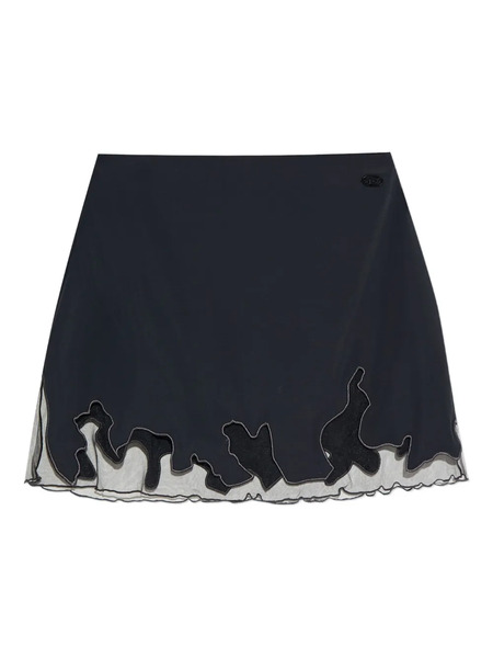  Diesel O-lane-r1 Tulle Insert Mini Skirt - Black 
