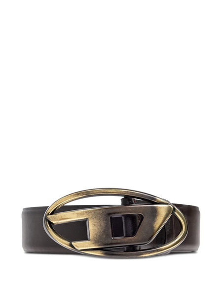  Diesel Oval D-logo Leather Belt - Brown 